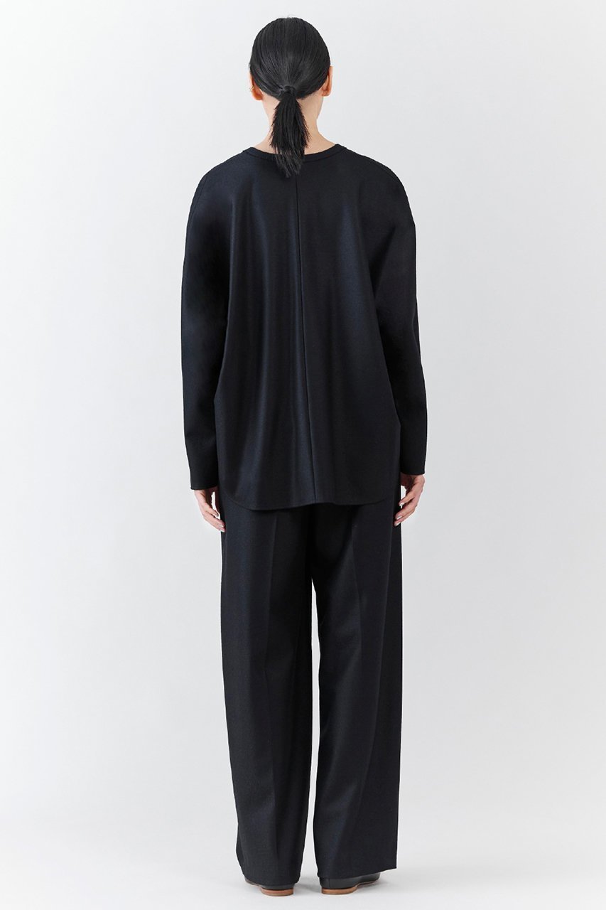 【エステータ/esteta】のウールツイルジャージー スリットネック ブラウス 人気、トレンドファッション・服の通販 founy(ファニー) 　ファッション　Fashion　レディースファッション　Fashion for Women　トップス・カットソー　Cut & Sew Tops　シャツ・ブラウス・オフィスカジュアル　Elegant Blouses & Button-Ups　おすすめ　Recommended / Our Picks　カットソー　Cut and Sewn Top　スリット　Slit, Slit Detail　スリーブ　Sleeve, Long Sleeve / Short Sleeve　タートルネック　Turtleneck, High Neck　デコルテ　Décolleté, Neckline　フロント　Front, Front Design　ロング　Long, Long-Length　other-8|ID: prp329100004716630 ipo3291000000035617416