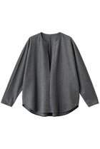 【エステータ/esteta】のウールツイルジャージー スリットネック ブラウス スレートグレー|ID: prp329100004716630 ipo3291000000036135570