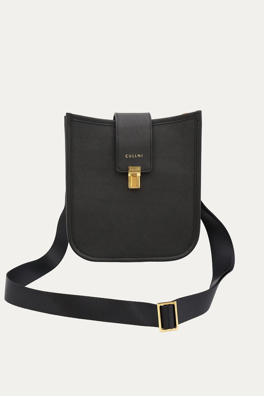 【クルニ/CULLNI】のClasp lock Leather ミニショルダーバッグ インテリア・キッズ・メンズ・レディースファッション・服の通販 founy(ファニー) 　ファッション　Fashion　レディースファッション　Fashion for Women　バッグ　Bags　ユニセックス　Unisex, Genderless　ショルダー　Shoulder, Shoulder Strap　フォルム　Silhouette, Form　フラップ　Flap, Flap Pocket　ポケット　Pocket, Pocket Detail　ラップ　Wrap, Wrap Design　エレガント 上品　Elegant　新作・新入荷　New Arrivals / New In　ブラック|ID: prp329100004716633 ipo3291000000034079013
