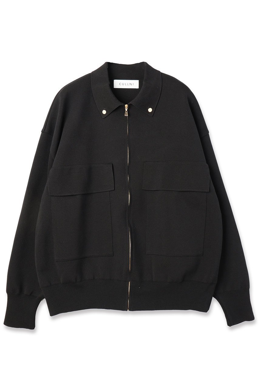 【クルニ/CULLNI】の【UNISEX】ビッグポケット ジップアップ ニットジャケット インテリア・キッズ・メンズ・レディースファッション・服の通販 founy(ファニー) 　ファッション　Fashion　レディースファッション　Fashion for Women　アウター　Coat / Outerwear Collection　レディースジャケット・軽アウター　Jackets　ユニセックス　Unisex, Genderless　ジップアップ　Zip-Up, Full Zip　ジャケット　Jacket, Outerwear　ビッグ　Big, Oversized　フラップ　Flap, Flap Pocket　フロント　Front, Front Design　ポケット　Pocket, Pocket Detail　エレガント 上品　Elegant　新作・新入荷　New Arrivals / New In　ブラック|ID: prp329100004716635 ipo3291000000034079024