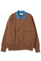 【クルニ/CULLNI】の【UNISEX】ビッグポケット ジップアップ ニットジャケット ブラウン|ID: prp329100004716635 ipo3291000000036040995