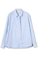【クルニ/CULLNI】の【UNISEX】ストライプ ボウタイシャツ 人気、トレンドファッション・服の通販 founy(ファニー) ファッション Fashion レディースファッション Fashion for Women トップス・カットソー Cut & Sew Tops シャツ・ブラウス・オフィスカジュアル Elegant Blouses & Button-Ups ユニセックス Unisex, Genderless ストライプ Stripe, Striped Pattern ストレッチ Stretch, Stretchy Fabric スリット Slit, Slit Detail スリーブ Sleeve, Long Sleeve / Short Sleeve タイプライター Typewriter Fabric, Crisp Cotton ハイネック High Neck, Mock Neck パターン Pattern, Design Print モダン Modern, Contemporary ラウンド Round, Round Neck リボン Ribbon, Bow ロング Long, Long-Length エレガント 上品 Elegant 新作・新入荷 New Arrivals / New In |ID:prp329100004716638