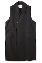 【クルニ/CULLNI】の【UNISEX】シャンブレーギャバジン タイロッケンロングベスト 人気、トレンドファッション・服の通販 founy(ファニー) ファッション Fashion レディースファッション Fashion for Women アウター Coat / Outerwear Collection レディースジャケット・軽アウター Jackets ユニセックス Unisex, Genderless ジャケット Jacket, Outerwear スタンド Stand Collar, Upright Stand スリット Slit, Slit Detail ベスト Vest, Waistcoat ポケット Pocket, Pocket Detail モダン Modern, Contemporary thumbnail ブラック|ID: prp329100004716640 ipo3291000000035512780