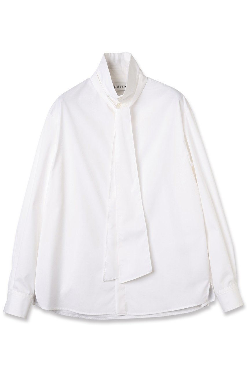 【クルニ/CULLNI】の【UNISEX】ハイカウントブロード ボウタイシャツ 人気、トレンドファッション・服の通販 founy(ファニー) 　ファッション　Fashion　レディースファッション　Fashion for Women　トップス・カットソー　Cut & Sew Tops　シャツ・ブラウス・オフィスカジュアル　Elegant Blouses & Button-Ups　ユニセックス　Unisex, Genderless　なめらか　Smooth, Silky Texture　スリット　Slit, Slit Detail　スリーブ　Sleeve, Long Sleeve / Short Sleeve　ハイネック　High Neck, Mock Neck　パターン　Pattern, Design Print　ブロード　Broadcloth, Fine Cotton　ラウンド　Round, Round Neck　リボン　Ribbon, Bow　ロング　Long, Long-Length　エレガント 上品　Elegant　新作・新入荷　New Arrivals / New In　 other-1|ID: prp329100004716641 ipo3291000000034079079