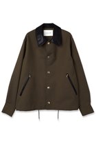 【クルニ/CULLNI】の【UNISEX】シャンブレーギャバジン ドットボタン コーチジャケット 人気、トレンドファッション・服の通販 founy(ファニー) ファッション Fashion レディースファッション Fashion for Women アウター Coat / Outerwear Collection レディースジャケット・軽アウター Jackets ユニセックス Unisex, Genderless ジャケット Jacket, Outerwear スタンド Stand Collar, Upright Stand ドット Polka Dot, Dot Pattern ドローコード Drawcord, Drawstring Cord フェイクレザー Faux Leather, PU Leather ポケット Pocket, Pocket Detail エレガント 上品 Elegant 新作・新入荷 New Arrivals / New In thumbnail カーキ|ID: prp329100004716643 ipo3291000000034079102