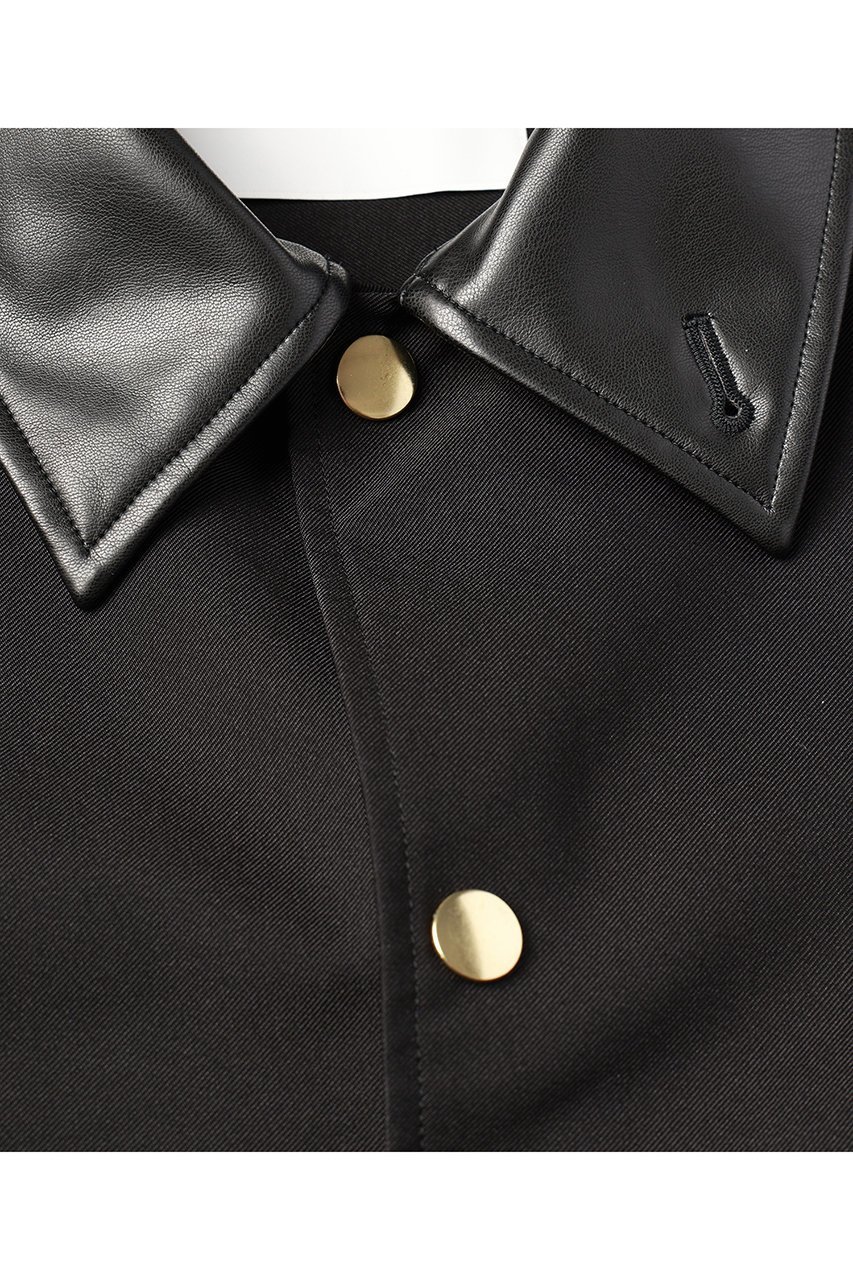 【クルニ/CULLNI】の【UNISEX】シャンブレーギャバジン ドットボタン コーチジャケット 人気、トレンドファッション・服の通販 founy(ファニー) 　ファッション　Fashion　レディースファッション　Fashion for Women　アウター　Coat / Outerwear Collection　レディースジャケット・軽アウター　Jackets　ユニセックス　Unisex, Genderless　ジャケット　Jacket, Outerwear　スタンド　Stand Collar, Upright Stand　ドット　Polka Dot, Dot Pattern　ドローコード　Drawcord, Drawstring Cord　フェイクレザー　Faux Leather, PU Leather　ポケット　Pocket, Pocket Detail　エレガント 上品　Elegant　新作・新入荷　New Arrivals / New In　other-4|ID: prp329100004716643 ipo3291000000034079106