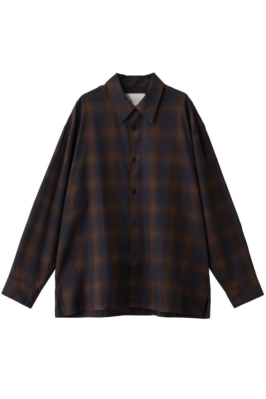 【スタジオ ニコルソン/STUDIO NICHOLSON】の【UNISEX】STRIKE COTTON CHECK シャツ 人気、トレンドファッション・服の通販 founy(ファニー) 　ファッション　Fashion　レディースファッション　Fashion for Women　トップス・カットソー　Cut & Sew Tops　シャツ・ブラウス・オフィスカジュアル　Elegant Blouses & Button-Ups　ユニセックス　Unisex, Genderless　グラデーション　Gradient, Ombre　ショート　Short, Short Length　スラックス　Slacks, Dress Pants　スリーブ　Sleeve, Long Sleeve / Short Sleeve　チェック　Check, Plaid, Tartan　デニム　Denim, Jeans Material　ロング　Long, Long-Length　 other-1|ID: prp329100004716646 ipo3291000000035870123