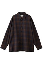【スタジオ ニコルソン/STUDIO NICHOLSON】の【UNISEX】STRIKE COTTON CHECK シャツ ネイビー/エスプレッソ|ID: prp329100004716646 ipo3291000000036242961