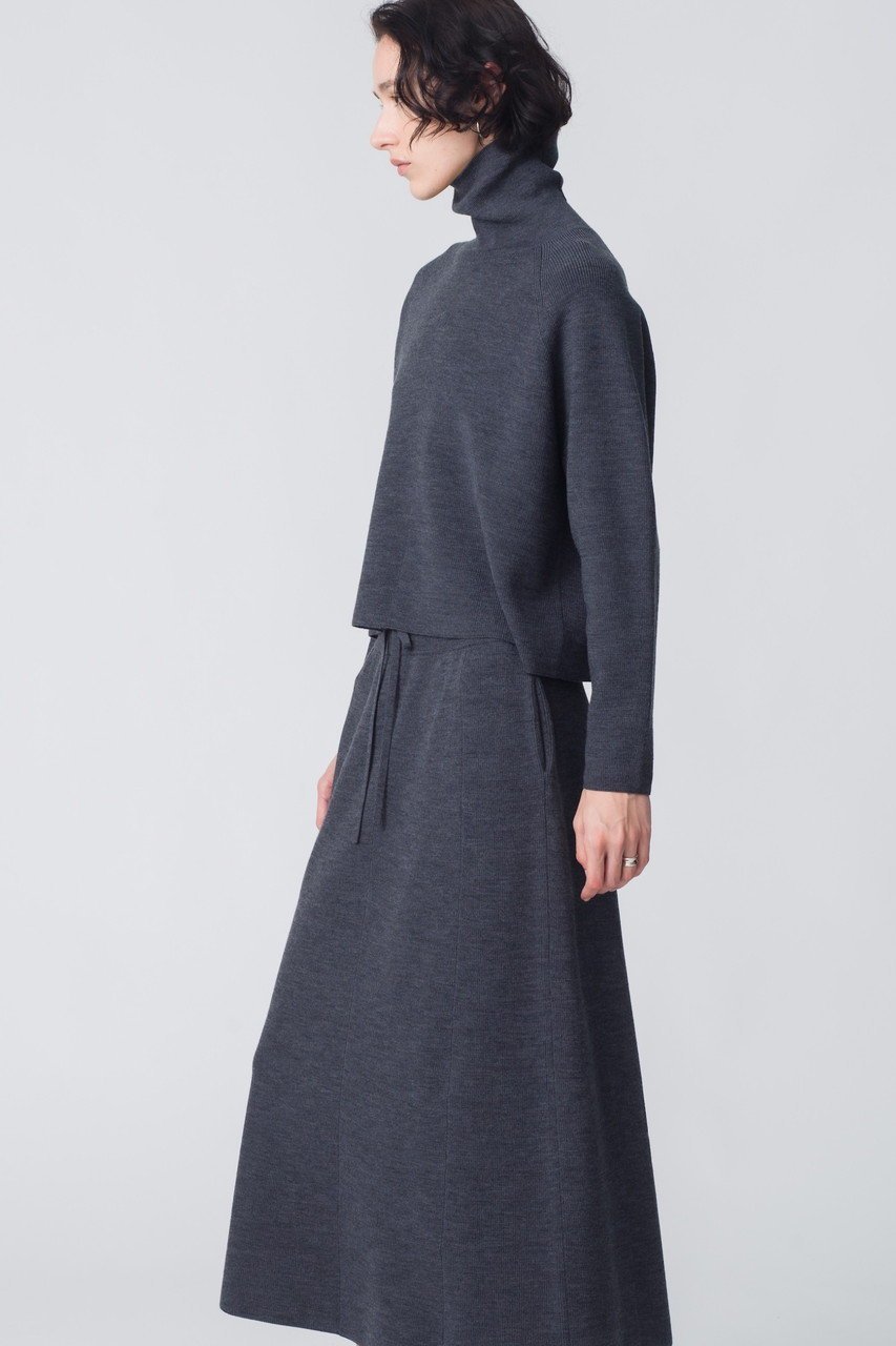 【エブール/ebure】のブライト畦ニット フレアスカート 人気、トレンドファッション・服の通販 founy(ファニー) 　ファッション　Fashion　レディースファッション　Fashion for Women　スカート　Skirts　Aライン・フレアスカート　A-Line & Flared Skirts　セットアップ　Set-Up, Coordinated Outfit　フレア　Flare, Flared　ブライト　Bright, Shiny　ベーシック　Basic, Essential　リラックス　Relax, Relaxed Fit　エレガント 上品　Elegant　畦　Ribbed Knit　other-6|ID: prp329100004717749 ipo3291000000034121914