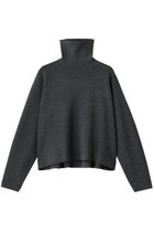 【エブール/ebure】のブライト畦ニット タートルネックショート丈プルオーバー チャコールグレー|ID: prp329100004717750 ipo3291000000035583727