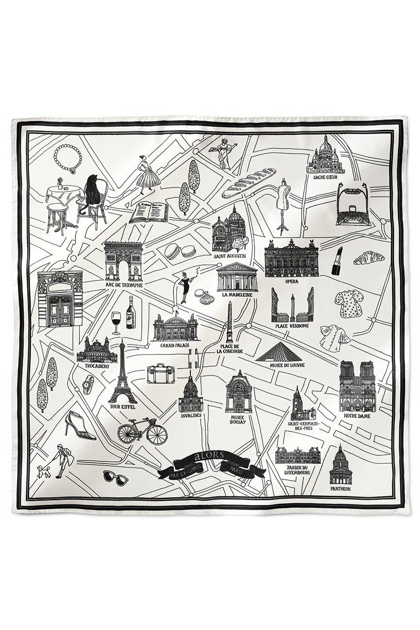【アロー/aLORS】のFoulard Ex-libris Paris×aLORS スカーフ インテリア・キッズ・メンズ・レディースファッション・服の通販 founy(ファニー) 　ファッション　Fashion　レディースファッション　Fashion for Women　ストール　Soft & Warm Scarves　マフラー・スヌード / 冬小物の定番　Scarves & Mufflers　イタリア　Italy　エレガント 上品　Elegant　シルク　Silk, 100% Silk　スカーフ　Scarf, Neckwear　ストール　Stole, Wrap　ドレープ　Drape, Draping Fabric　ハンド　Hand, Handmade　プリント　Print, Printed Pattern　マフラー　Scarf, Muffler　新作・新入荷　New Arrivals / New In　ホワイト×ブラック|ID: prp329100004717755 ipo3291000000034089675