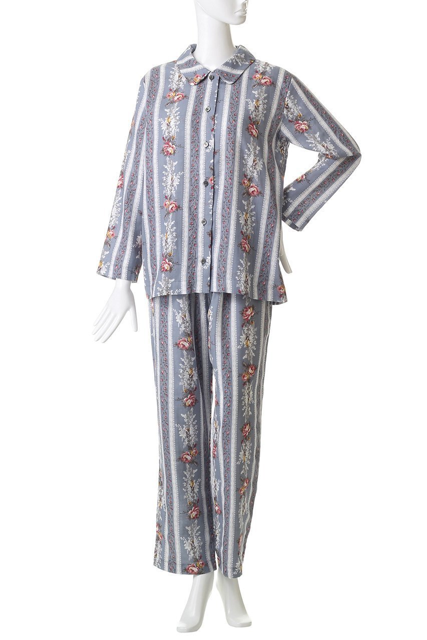 【イクコ/IKUKO / GOODS】のダブルガーゼ花柄襟付きパジャマ 人気、トレンドファッション・服の通販 founy(ファニー) 　クラシカル　Classical, Vintage-Inspired　スリーブ　Sleeve, Long Sleeve / Short Sleeve　ダブル　Double, Double-Breasted　パジャマ　Pajamas, Sleepwear　プリント　Print, Printed Pattern　ベーシック　Basic, Essential　ロング　Long, Long-Length　エレガント 上品　Elegant　新作・新入荷　New Arrivals / New In　other-2|ID: prp329100004717769 ipo3291000000034089797
