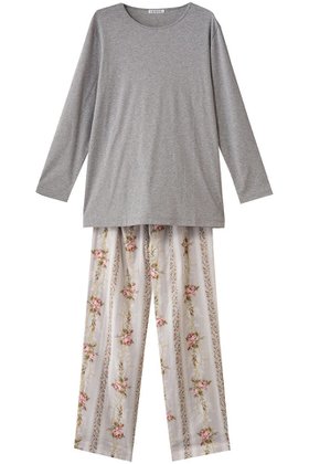 【イクコ/IKUKO / GOODS】のスムースニット&ダブルガーゼ花柄パジャマ 人気、トレンドファッション・服の通販 founy(ファニー) ストレッチ Stretch, Stretchy Fabric ダブル Double, Double-Breasted パジャマ Pajamas, Sleepwear プリント Print, Printed Pattern 新作・新入荷 New Arrivals / New In |ID:prp329100004717772