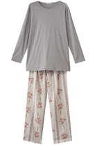 【イクコ/IKUKO / GOODS】のスムースニット&ダブルガーゼ花柄パジャマ 人気、トレンドファッション・服の通販 founy(ファニー) ストレッチ Stretch, Stretchy Fabric ダブル Double, Double-Breasted パジャマ Pajamas, Sleepwear プリント Print, Printed Pattern 新作・新入荷 New Arrivals / New In thumbnail グレー杢×ライトグレー|ID: prp329100004717772 ipo3291000000034089809
