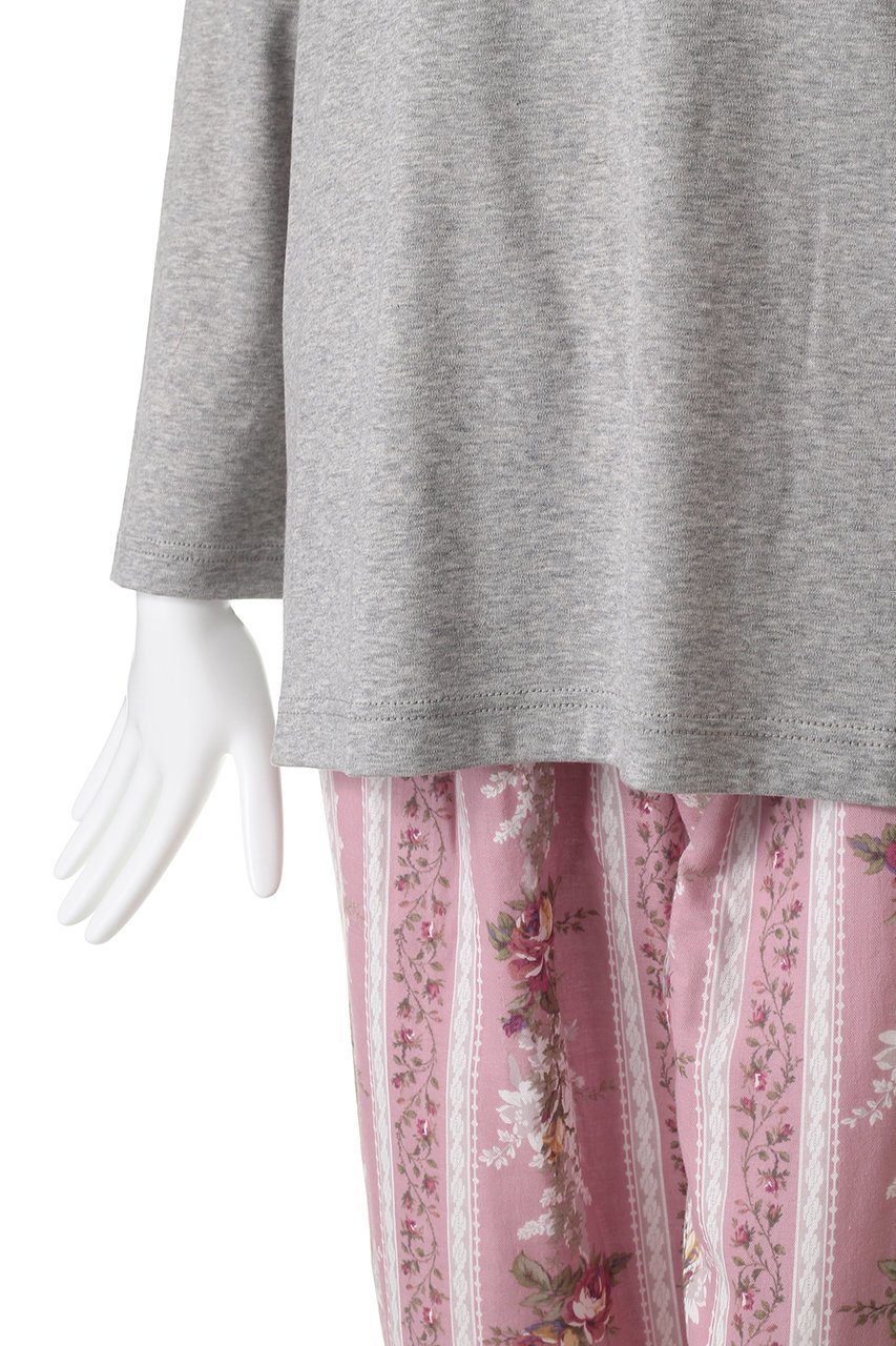 【イクコ/IKUKO / GOODS】のスムースニット&ダブルガーゼ花柄パジャマ 人気、トレンドファッション・服の通販 founy(ファニー) 　ストレッチ　Stretch, Stretchy Fabric　ダブル　Double, Double-Breasted　パジャマ　Pajamas, Sleepwear　プリント　Print, Printed Pattern　新作・新入荷　New Arrivals / New In　other-5|ID: prp329100004717772 ipo3291000000034089818