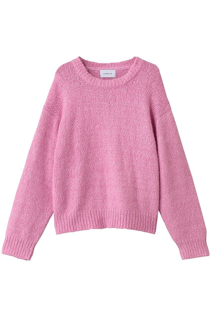 【スタニングルアー/STUNNING LURE】のスラブリリーフェザープルオーバー インテリア・キッズ・メンズ・レディースファッション・服の通販 founy(ファニー) 　ファッション　Fashion　レディースファッション　Fashion for Women　トップス・カットソー　Cut & Sew Tops　ニット　Knit Tops & Sweaters　カジュアルプルオーバー・ニットトップス　Pullovers & Knit Tops / Casual Pullovers　バランス　Balance, Style Balance　フェザーヤーン　Feather Yarn, Fluffy Yarn　ボトム　Bottoms, Lower Wear　ピンク|ID: prp329100004717777 ipo3291000000036517657