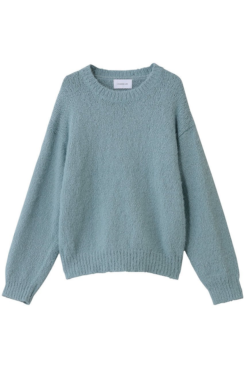 【スタニングルアー/STUNNING LURE】のスラブリリーフェザープルオーバー インテリア・キッズ・メンズ・レディースファッション・服の通販 founy(ファニー) 　ファッション　Fashion　レディースファッション　Fashion for Women　トップス・カットソー　Cut & Sew Tops　ニット　Knit Tops & Sweaters　カジュアルプルオーバー・ニットトップス　Pullovers & Knit Tops / Casual Pullovers　バランス　Balance, Style Balance　フェザーヤーン　Feather Yarn, Fluffy Yarn　ボトム　Bottoms, Lower Wear　ライトブルー|ID: prp329100004717777 ipo3291000000036517658