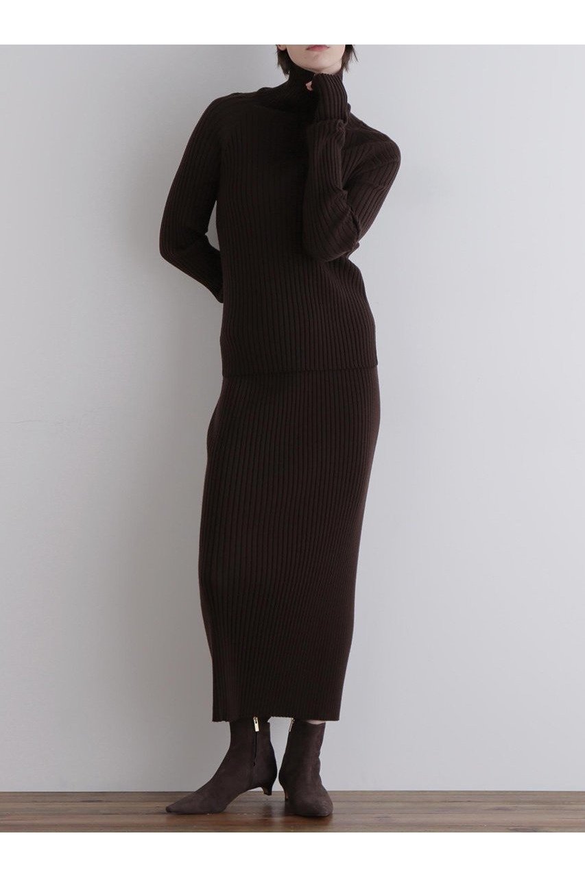 【ル フィル/LE PHIL】のワイドリブニットスカート 人気、トレンドファッション・服の通販 founy(ファニー) 　ファッション　Fashion　レディースファッション　Fashion for Women　スカート　Skirts　ロングスカート　Long Skirts / Maxi & Midi Skirts　セットアップ　Set-Up, Coordinated Outfit　パターン　Pattern, Design Print　フェミニン　Feminine, Girly　ロング　Long, Long-Length　新作・新入荷　New Arrivals / New In　 other-1|ID: prp329100004717781 ipo3291000000034089874