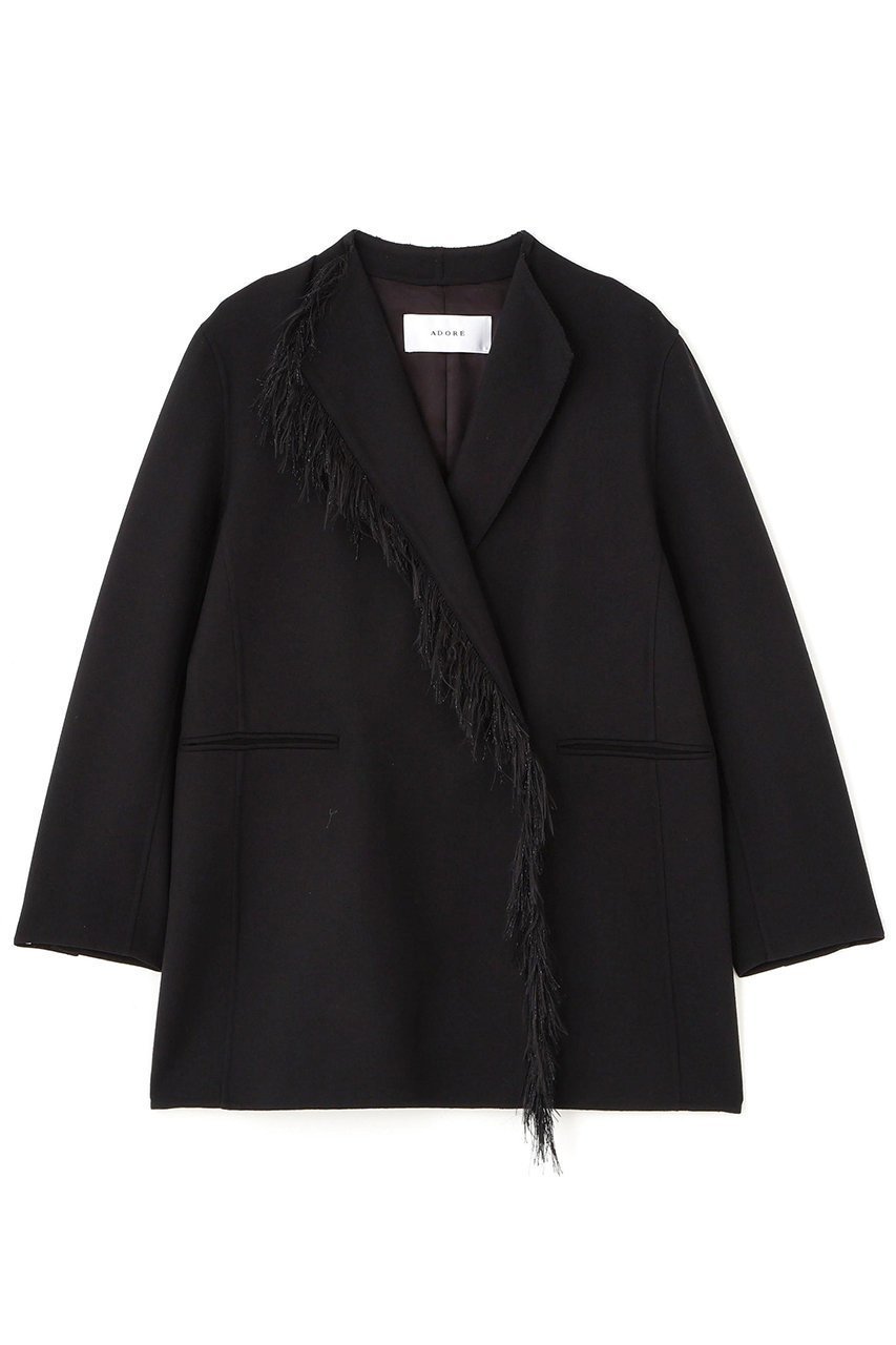 【アドーア/ADORE】のウールリバージャケット 人気、トレンドファッション・服の通販 founy(ファニー) 　ファッション　Fashion　レディースファッション　Fashion for Women　アウター　Coat / Outerwear Collection　レディースジャケット・軽アウター　Jackets　ジャケット　Jacket, Outerwear　ダブル　Double, Double-Breasted　フェイス　Face, Facial Design　フリンジ　Fringe, Tassel　エレガント 上品　Elegant　 other-1|ID: prp329100004717784 ipo3291000000035971498