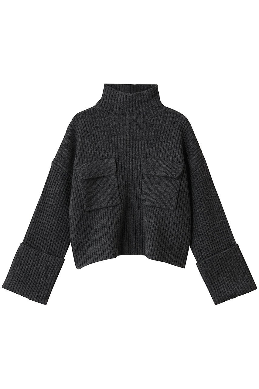 【サクラ/SACRA】のボイルラムウールリブプルオーバー インテリア・キッズ・メンズ・レディースファッション・服の通販 founy(ファニー) 　ファッション　Fashion　レディースファッション　Fashion for Women　トップス・カットソー　Cut & Sew Tops　ニット　Knit Tops & Sweaters　カジュアルプルオーバー・ニットトップス　Pullovers & Knit Tops / Casual Pullovers　カフス　Cuff Design　クロップド　Cropped, Short Length　トレンド　Trend, Trending Now　バランス　Balance, Style Balance　パッチ　Patch, Appliqué　フラップ　Flap, Flap Pocket　フロント　Front, Front Design　ポケット　Pocket, Pocket Detail　ワイド　Wide, Wide Fit　新作・新入荷　New Arrivals / New In　チャコール|ID: prp329100004717806 ipo3291000000034090079