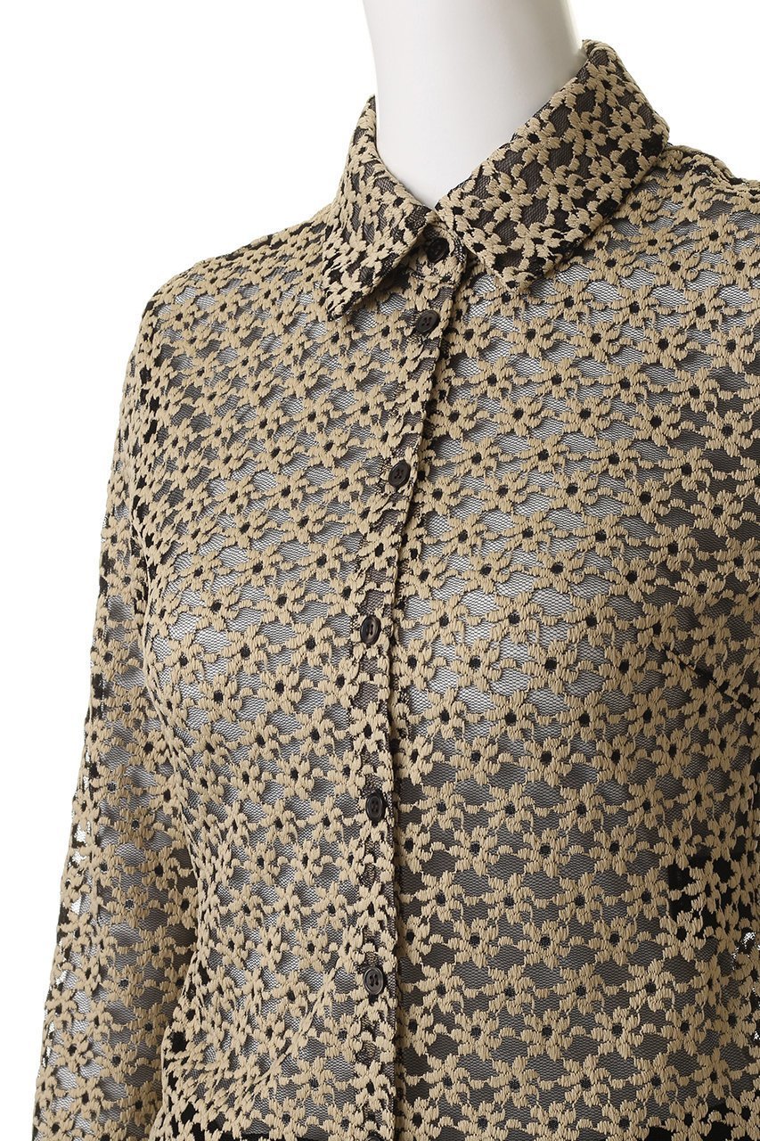 【クラネ/CLANE】の3D FLOWER LACE SHIRT/シャツ 人気、トレンドファッション・服の通販 founy(ファニー) 　ファッション　Fashion　レディースファッション　Fashion for Women　トップス・カットソー　Cut & Sew Tops　シャツ・ブラウス・オフィスカジュアル　Elegant Blouses & Button-Ups　カーディガン　Cardigan, Knitwear　スカラップ　Scallop, Scalloped Edge　スリーブ　Sleeve, Long Sleeve / Short Sleeve　バランス　Balance, Style Balance　フェミニン　Feminine, Girly　フラワー　Flower, Floral　ボトム　Bottoms, Lower Wear　レース　Lace, Lace Fabric　ロング　Long, Long-Length　ヴィンテージ　Vintage Style　新作・新入荷　New Arrivals / New In　other-5|ID: prp329100004717823 ipo3291000000034090203