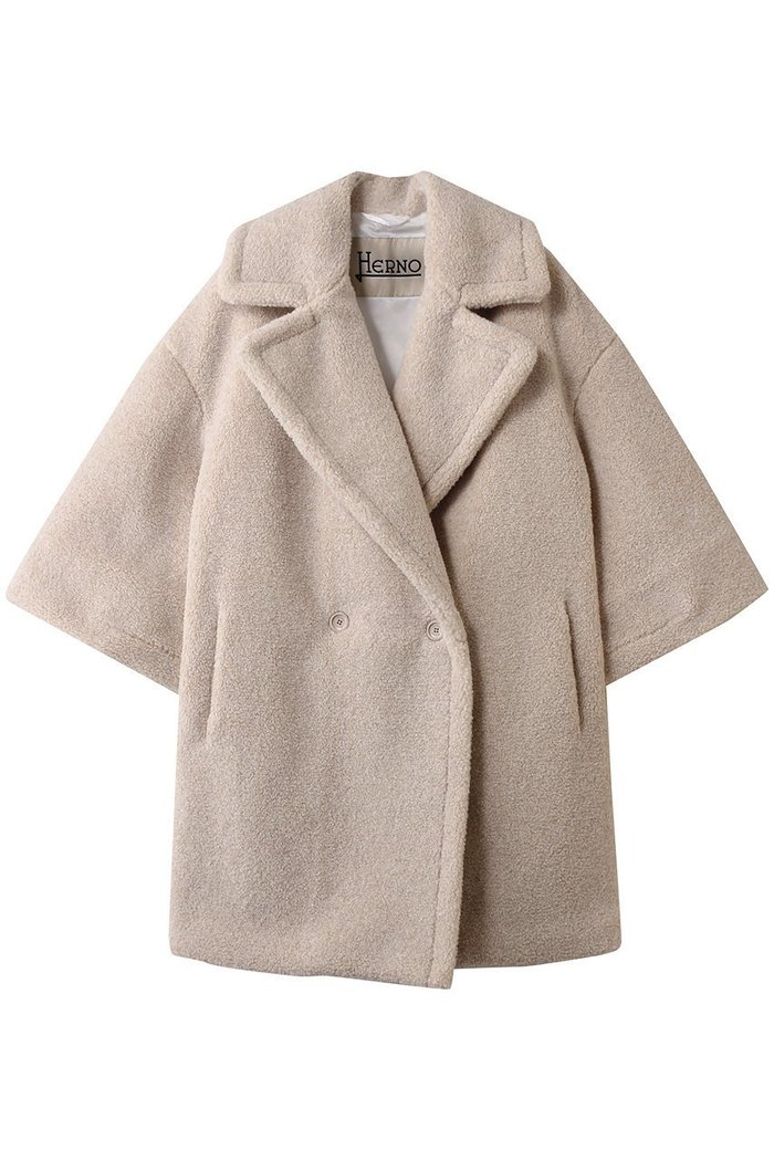 【ヘルノ/HERNO】のボアコート インテリア・キッズ・メンズ・レディースファッション・服の通販 founy(ファニー) https://founy.com/ ファッション Fashion レディースファッション Fashion for Women アウター Coat / Outerwear Collection コート・ロングコート・ピーコート Long Coats, Peacoats & More ショート Short, Short Length ポンチョ Poncho, Cape Style |ID: prp329100004717825 ipo3291000000035949924