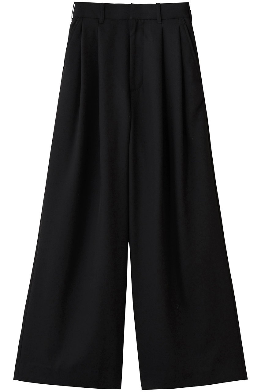 【グラフペーパー/Graphpaper】のTechno Wool Nylon Two Tuck Wide Pants/ワイドパンツ インテリア・キッズ・メンズ・レディースファッション・服の通販 founy(ファニー) 　ファッション　Fashion　レディースファッション　Fashion for Women　パンツ　Pants & Trousers　シンプル　Simple, Minimal　ストレート　Straight, Straight Cut　ワイド　Wide, Wide Fit　エレガント 上品　Elegant　新作・新入荷　New Arrivals / New In　ブラック|ID: prp329100004717837 ipo3291000000034090292
