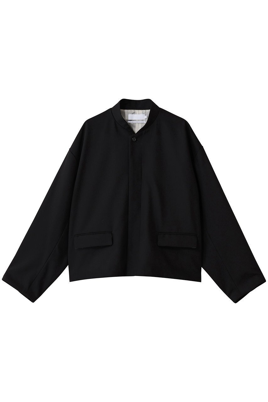 【グラフペーパー/Graphpaper】のTechno Wool Nylon Stand Collar Short Jacket/ショートジャケット インテリア・キッズ・メンズ・レディースファッション・服の通販 founy(ファニー) 　ファッション　Fashion　レディースファッション　Fashion for Women　アウター　Coat / Outerwear Collection　レディースジャケット・軽アウター　Jackets　ショート　Short, Short Length　ジャケット　Jacket, Outerwear　ボトム　Bottoms, Lower Wear　ワイド　Wide, Wide Fit　新作・新入荷　New Arrivals / New In　ブラック|ID: prp329100004717838 ipo3291000000034090302