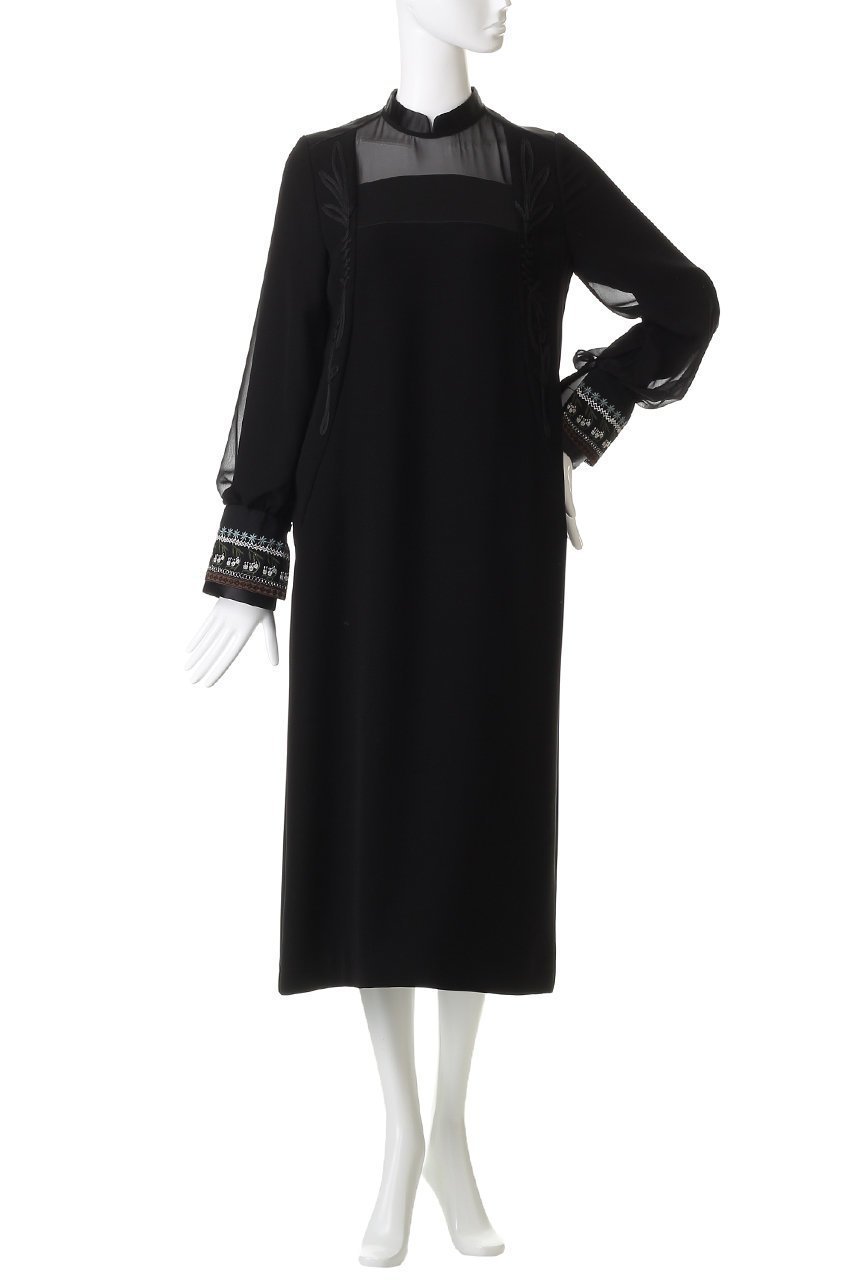 【ロキト/LOKITHO】のコード エンブロイダリー パネル ドレス 人気、トレンドファッション・服の通販 founy(ファニー) 　ファッション　Fashion　レディースファッション　Fashion for Women　ワンピース　Dresses　フォーマル・パーティードレス・結婚式用ドレス　Elegant & Casual Dresses　チュニック　Tunic Tops & Dresses　エンブロイダリー　Embroidery Design　チュニック　Tunic, Long Top　デコルテ　Décolleté, Neckline　ドレス　Dress, One-Piece　パーティ　Party, Party Style　ロング　Long, Long-Length　結婚式　Wedding　other-2|ID: prp329100004717843 ipo3291000000035833829