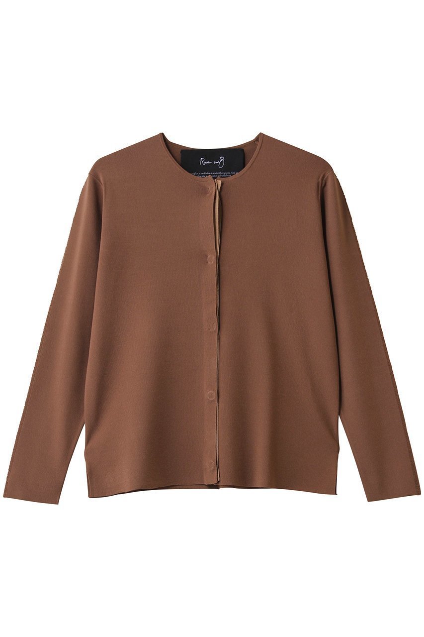 【ルームエイト/Room no.8】の【Room no.8 BLACK】NEEDLE スナップ クルーネック カーディガン インテリア・キッズ・メンズ・レディースファッション・服の通販 founy(ファニー) 　ファッション　Fashion　レディースファッション　Fashion for Women　トップス・カットソー　Cut & Sew Tops　ニット　Knit Tops & Sweaters　カーディガン・羽織り　Layered Style Cardigans　カーディガン　Cardigan, Knitwear　シンプル　Simple, Minimal　フロント　Front, Front Design　エレガント 上品　Elegant　新作・新入荷　New Arrivals / New In　ライトブラウン|ID: prp329100004717845 ipo3291000000034090342