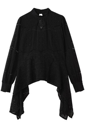 【ルームエイト/Room no.8】 【Room no.8 BLACK】COTTON コード レース ドレープ トップス人気、トレンドファッション・服の通販 founy(ファニー) ファッション Fashion レディースファッション Fashion for Women トップス・カットソー Cut & Sew Tops シャツ・ブラウス・オフィスカジュアル Elegant Blouses & Button-Ups スリーブ Sleeve, Long Sleeve / Short Sleeve ドレープ Drape, Draping Fabric ハイネック High Neck, Mock Neck バランス Balance, Style Balance モチーフ Motif, Design Theme レース Lace, Lace Fabric ロング Long, Long-Length 新作・新入荷 New Arrivals / New In |ID:prp329100004717847