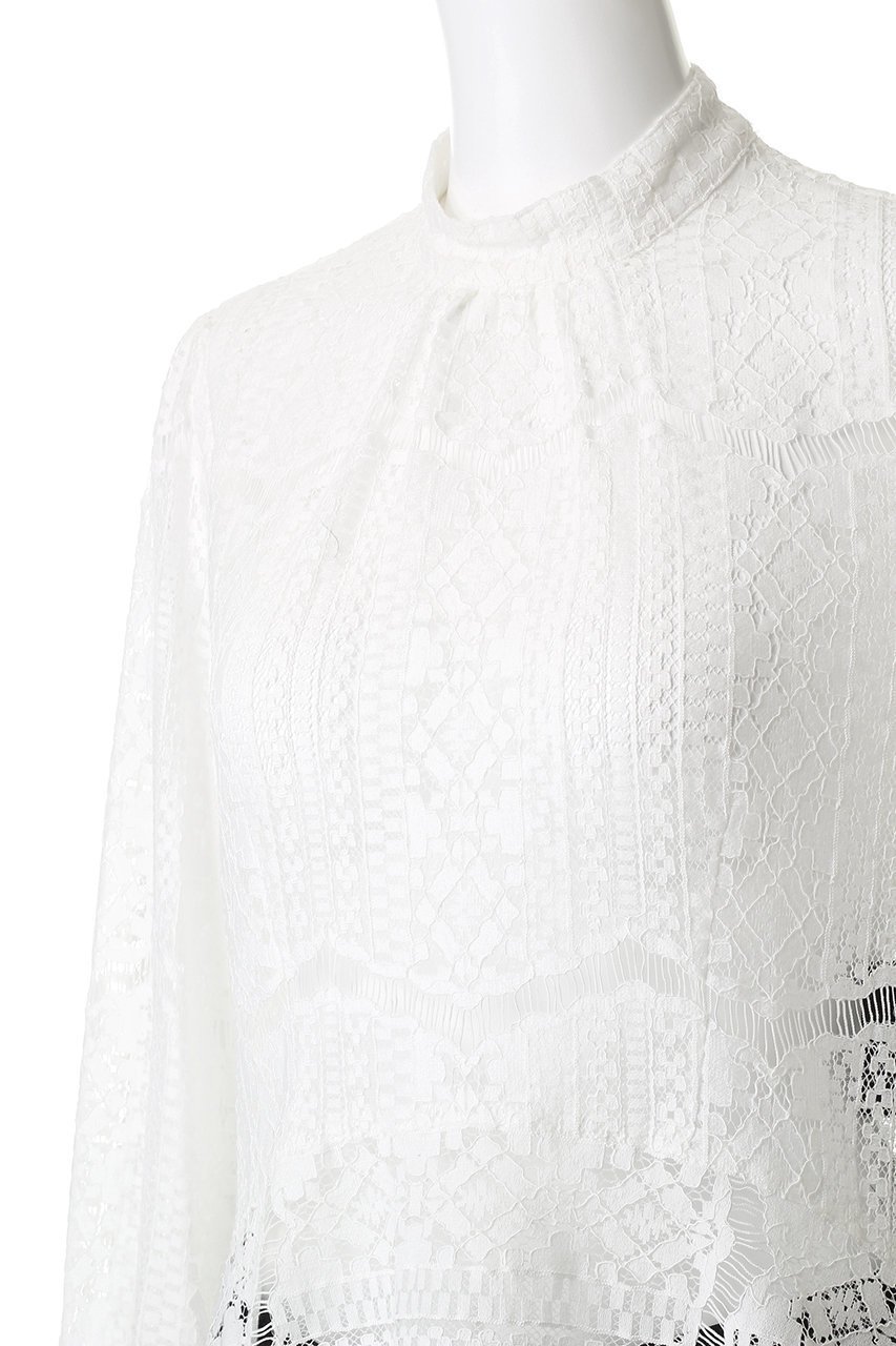 【ルームエイト/Room no.8】の【Room no.8 BLACK】COTTON コード レース ドレープ トップス 人気、トレンドファッション・服の通販 founy(ファニー) 　ファッション　Fashion　レディースファッション　Fashion for Women　トップス・カットソー　Cut & Sew Tops　シャツ・ブラウス・オフィスカジュアル　Elegant Blouses & Button-Ups　スリーブ　Sleeve, Long Sleeve / Short Sleeve　ドレープ　Drape, Draping Fabric　ハイネック　High Neck, Mock Neck　バランス　Balance, Style Balance　モチーフ　Motif, Design Theme　レース　Lace, Lace Fabric　ロング　Long, Long-Length　新作・新入荷　New Arrivals / New In　other-5|ID: prp329100004717847 ipo3291000000034090363