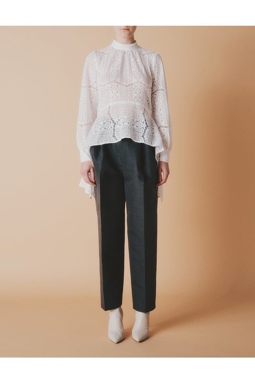 【ルームエイト/Room no.8】の【Room no.8 BLACK】COTTON コード レース ドレープ トップス 人気、トレンドファッション・服の通販 founy(ファニー) 　ファッション　Fashion　レディースファッション　Fashion for Women　トップス・カットソー　Cut & Sew Tops　シャツ・ブラウス・オフィスカジュアル　Elegant Blouses & Button-Ups　スリーブ　Sleeve, Long Sleeve / Short Sleeve　ドレープ　Drape, Draping Fabric　ハイネック　High Neck, Mock Neck　バランス　Balance, Style Balance　モチーフ　Motif, Design Theme　レース　Lace, Lace Fabric　ロング　Long, Long-Length　新作・新入荷　New Arrivals / New In　other-6|ID: prp329100004717847 ipo3291000000034090364