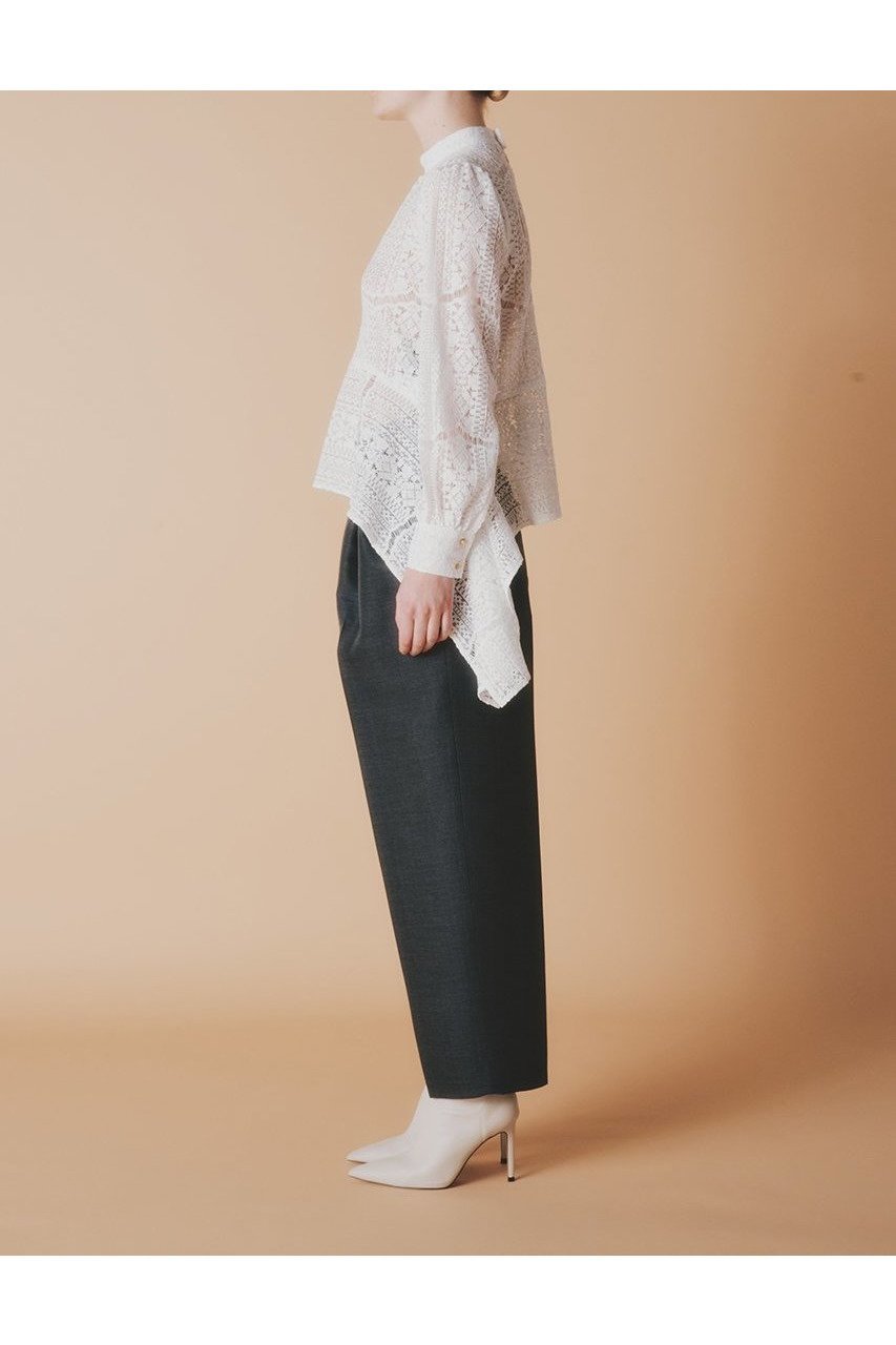 【ルームエイト/Room no.8】の【Room no.8 BLACK】COTTON コード レース ドレープ トップス 人気、トレンドファッション・服の通販 founy(ファニー) 　ファッション　Fashion　レディースファッション　Fashion for Women　トップス・カットソー　Cut & Sew Tops　シャツ・ブラウス・オフィスカジュアル　Elegant Blouses & Button-Ups　スリーブ　Sleeve, Long Sleeve / Short Sleeve　ドレープ　Drape, Draping Fabric　ハイネック　High Neck, Mock Neck　バランス　Balance, Style Balance　モチーフ　Motif, Design Theme　レース　Lace, Lace Fabric　ロング　Long, Long-Length　新作・新入荷　New Arrivals / New In　other-7|ID: prp329100004717847 ipo3291000000034090365