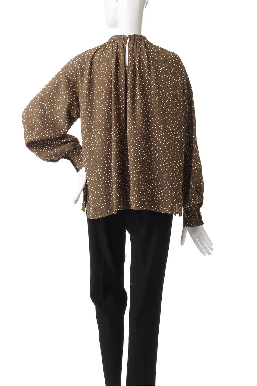 【ルームエイト/Room no.8】の【Room no.8 BLACK】AMUNZEN DOT ネックギャザー シャツ 人気、トレンドファッション・服の通販 founy(ファニー) 　ファッション　Fashion　レディースファッション　Fashion for Women　トップス・カットソー　Cut & Sew Tops　シャツ・ブラウス・オフィスカジュアル　Elegant Blouses & Button-Ups　ギャザー　Gathered, Ruffled　シアー　Sheer, See-Through　スリーブ　Sleeve, Long Sleeve / Short Sleeve　ドット　Polka Dot, Dot Pattern　ロング　Long, Long-Length　エレガント 上品　Elegant　新作・新入荷　New Arrivals / New In　other-4|ID: prp329100004717849 ipo3291000000034090377