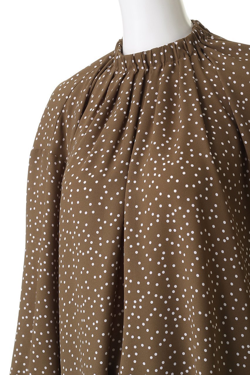 【ルームエイト/Room no.8】の【Room no.8 BLACK】AMUNZEN DOT ネックギャザー シャツ 人気、トレンドファッション・服の通販 founy(ファニー) 　ファッション　Fashion　レディースファッション　Fashion for Women　トップス・カットソー　Cut & Sew Tops　シャツ・ブラウス・オフィスカジュアル　Elegant Blouses & Button-Ups　ギャザー　Gathered, Ruffled　シアー　Sheer, See-Through　スリーブ　Sleeve, Long Sleeve / Short Sleeve　ドット　Polka Dot, Dot Pattern　ロング　Long, Long-Length　エレガント 上品　Elegant　新作・新入荷　New Arrivals / New In　other-5|ID: prp329100004717849 ipo3291000000034090378