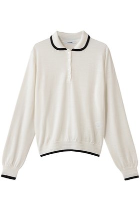 【スローン/SLOANE】 16G天竺 エクストラファインメリノウール バイカラー丸襟ポロ ニットトップス人気、トレンドファッション・服の通販 founy(ファニー) ファッション Fashion レディースファッション Fashion for Women トップス・カットソー Cut & Sew Tops ニット Knit Tops & Sweaters カジュアルプルオーバー・ニットトップス Pullovers & Knit Tops / Casual Pullovers フォーマル Formal, Dressy |ID:prp329100004717856