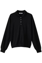 【スローン/SLOANE】の16G天竺 エクストラファインメリノウール 丸襟ポロ ニットトップス ブラック|ID: prp329100004717858 ipo3291000000035384251