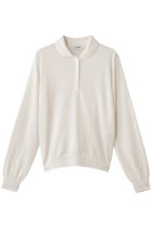 【スローン/SLOANE】の16G天竺 エクストラファインメリノウール 丸襟ポロ ニットトップス ホワイト|ID:prp329100004717858