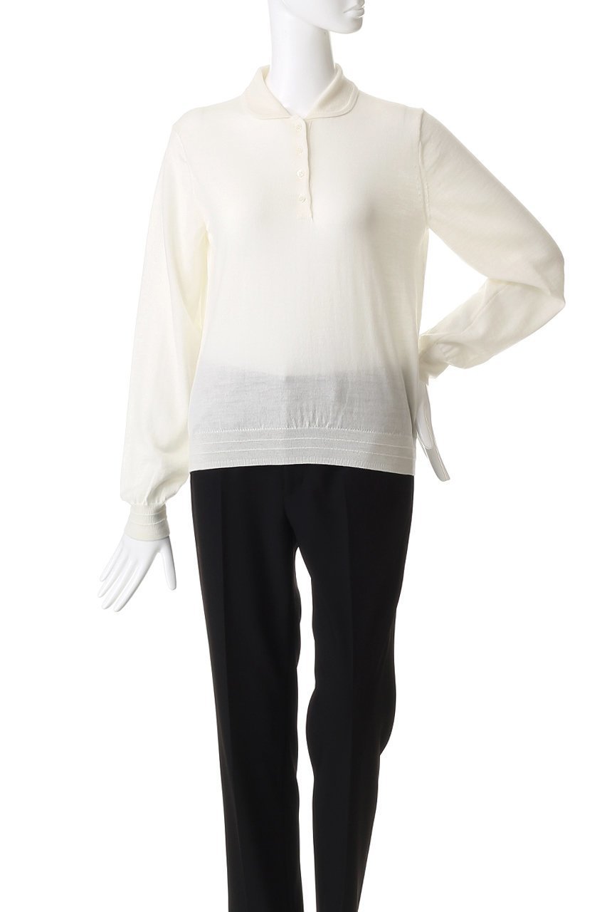 【スローン/SLOANE】の16G天竺 エクストラファインメリノウール 丸襟ポロ ニットトップス 人気、トレンドファッション・服の通販 founy(ファニー) 　ファッション　Fashion　レディースファッション　Fashion for Women　トップス・カットソー　Cut & Sew Tops　ニット　Knit Tops & Sweaters　カジュアルプルオーバー・ニットトップス　Pullovers & Knit Tops / Casual Pullovers　コンパクト　Compact, Small Size　スキニー　Skinny, Slim Fit　フォーマル　Formal, Dressy　ボトム　Bottoms, Lower Wear　ワイド　Wide, Wide Fit　切替　Switching, Contrast Panel　other-2|ID: prp329100004717858 ipo3291000000035884966