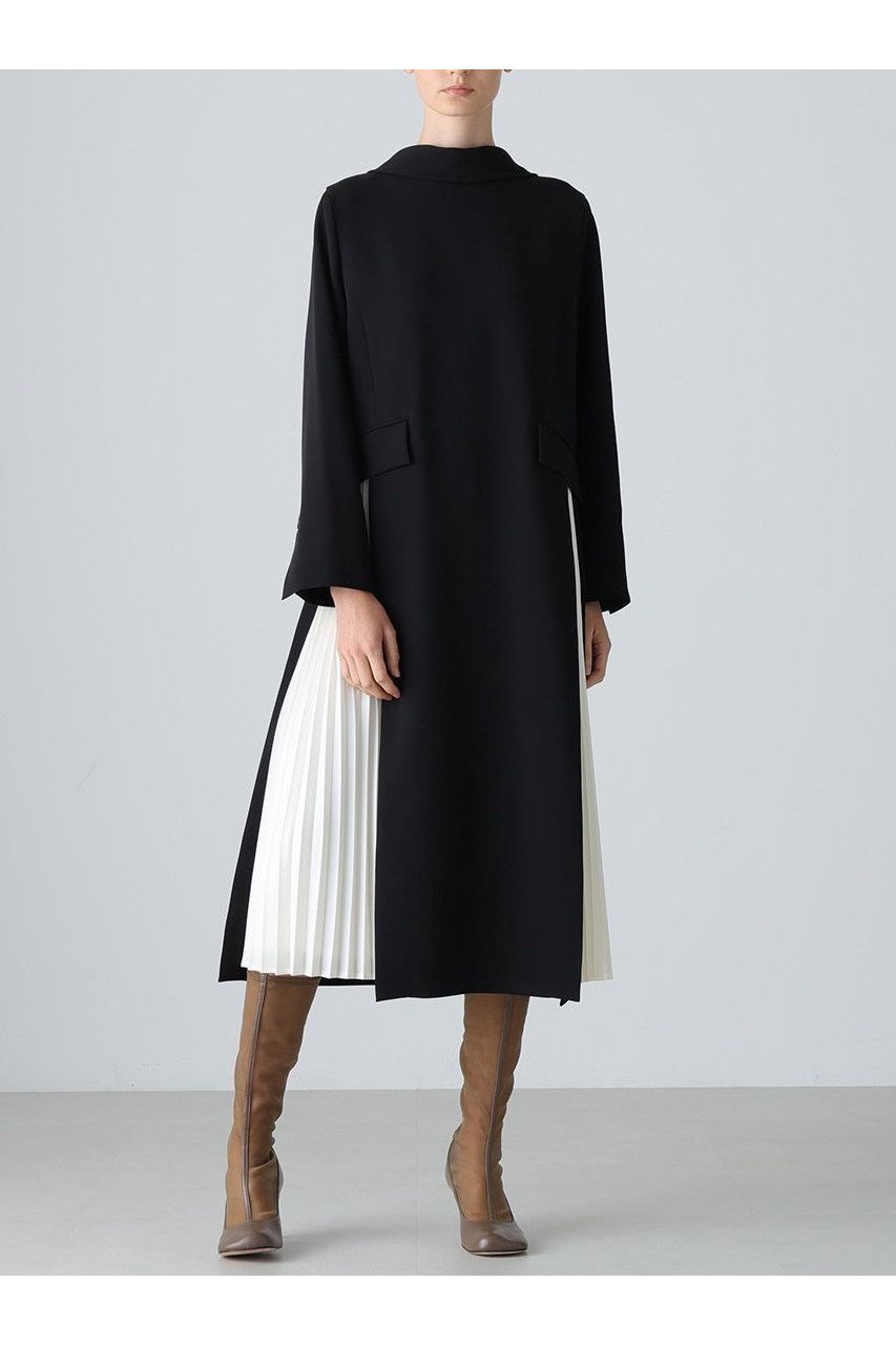 【アドーア/ADORE】のバイカラープリーツワンピース 人気、トレンドファッション・服の通販 founy(ファニー) 　ファッション　Fashion　レディースファッション　Fashion for Women　ワンピース　Dresses　チュニック　Tunic Tops & Dresses　ショール　Shawl, Wrap　ジャケット　Jacket, Outerwear　チュニック　Tunic, Long Top　ドレープ　Drape, Draping Fabric　モチーフ　Motif, Design Theme　エレガント 上品　Elegant　再入荷　Restock / Back in Stock　other-2|ID: prp329100004717863 ipo3291000000034090462