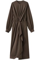 【エリオポール/heliopole】のダブルジャージーラッフルドレス ダークブラウン|ID: prp329100004717878 ipo3291000000035384266