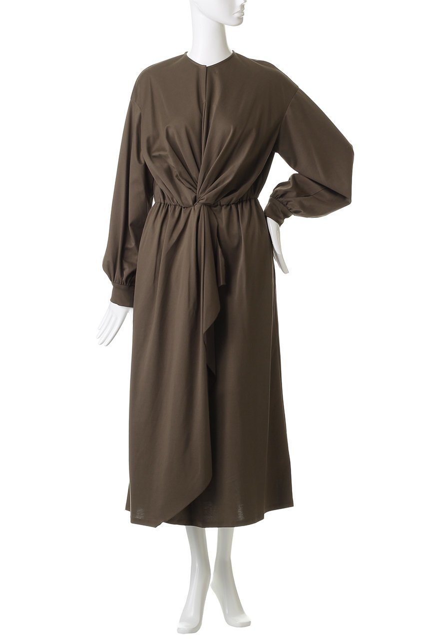 【エリオポール/heliopole】のダブルジャージーラッフルドレス 人気、トレンドファッション・服の通販 founy(ファニー) 　ファッション　Fashion　レディースファッション　Fashion for Women　ワンピース　Dresses　フォーマル・パーティードレス・結婚式用ドレス　Elegant & Casual Dresses　チュニック　Tunic Tops & Dresses　チュニック　Tunic, Long Top　ツイスト　Tweed, Tweed Fabric　ドレス　Dress, One-Piece　フロント　Front, Front Design　ラッフル　Ruffle, Frill　ロング　Long, Long-Length　エレガント 上品　Elegant　other-2|ID: prp329100004717878 ipo3291000000035384269