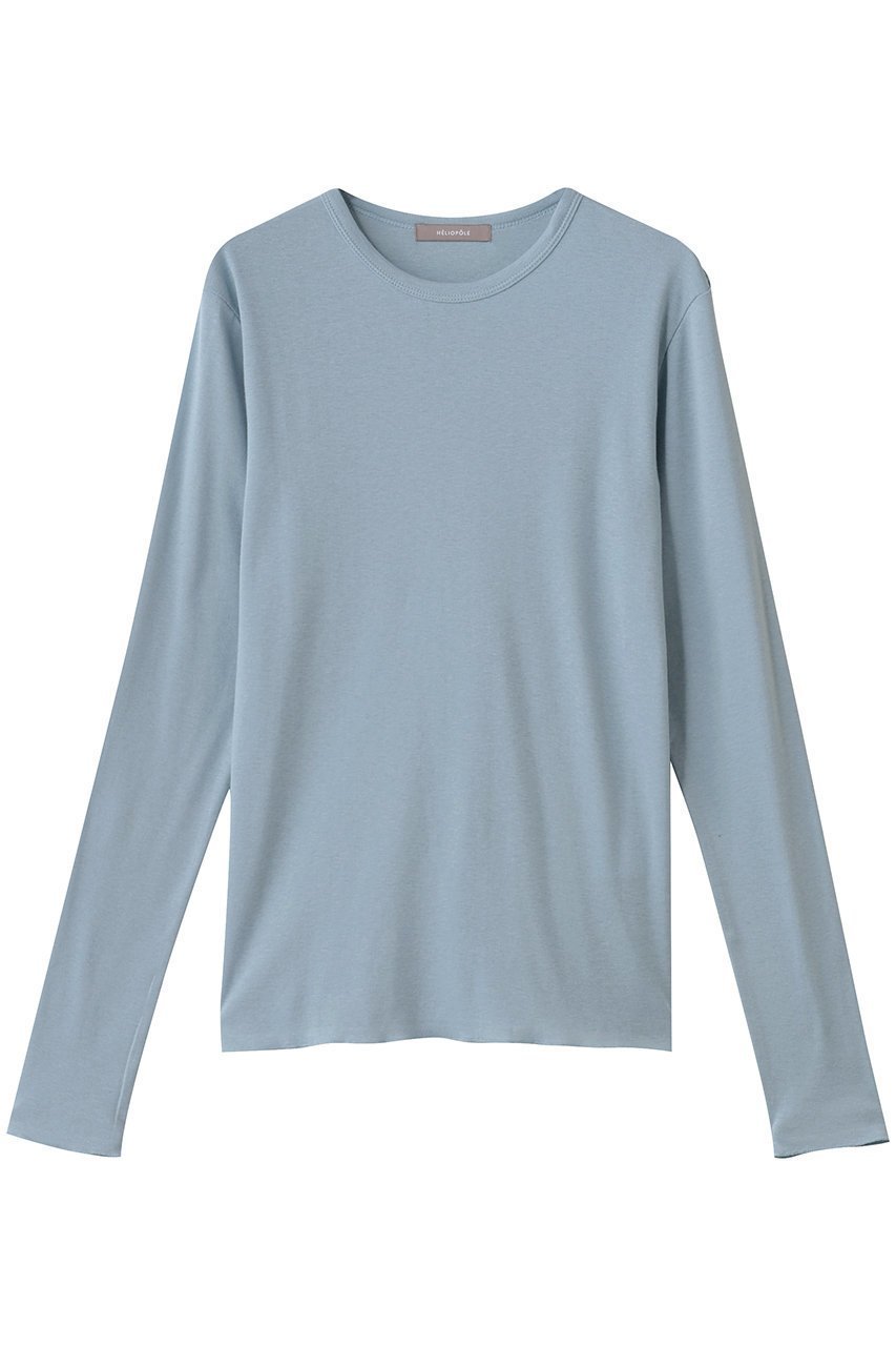 【エリオポール/heliopole】の【smooth skin series】CASHCOTTON クルー インテリア・キッズ・メンズ・レディースファッション・服の通販 founy(ファニー) 　ファッション　Fashion　レディースファッション　Fashion for Women　トップス・カットソー　Cut & Sew Tops　シャツ・ブラウス・オフィスカジュアル　Elegant Blouses & Button-Ups　ロングTシャツ・Tシャツ　Longline T-Shirts & Tees　カットソー・ベーシックTシャツ　Cut-and-Sewn Tops / Stretch Tees & Basics　インナー　Innerwear　シンプル　Simple, Minimal　ジャケット　Jacket, Outerwear　スリーブ　Sleeve, Long Sleeve / Short Sleeve　フィット　Fit, Slim Fit　ロング　Long, Long-Length　定番　Standard, Basic Item　新作・新入荷　New Arrivals / New In　サックス|ID: prp329100004717882 ipo3291000000034090585