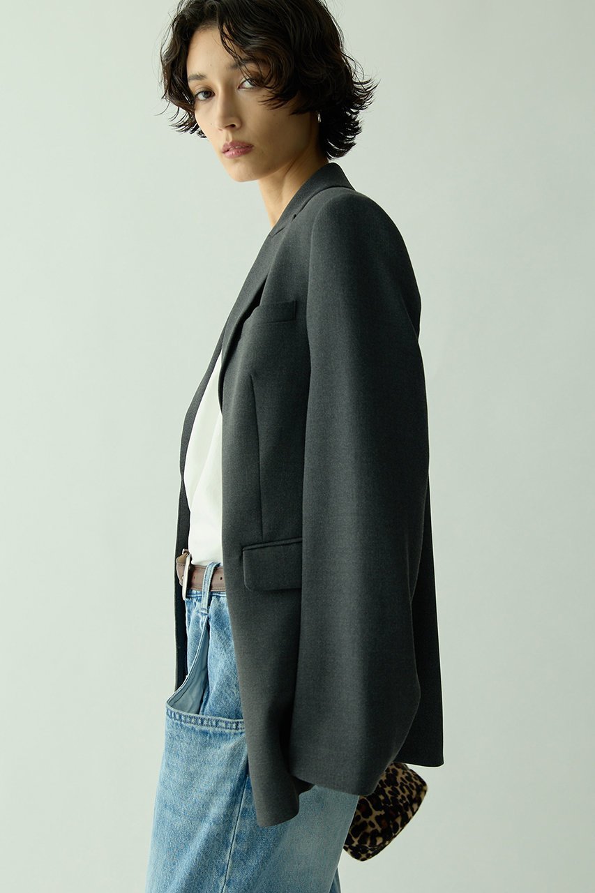 【ウィムガゼット/Whim Gazette】の【Drawing Numbers】ストレッチオックスピークドシングルジャケット 人気、トレンドファッション・服の通販 founy(ファニー) 　ファッション　Fashion　レディースファッション　Fashion for Women　アウター　Coat / Outerwear Collection　レディースジャケット・軽アウター　Jackets　おすすめ　Recommended / Our Picks　なめらか　Smooth, Silky Texture　イタリア　Italy　ジャケット　Jacket, Outerwear　ストレッチ　Stretch, Stretchy Fabric　スリット　Slit, Slit Detail　セットアップ　Set-Up, Coordinated Outfit　デコルテ　Décolleté, Neckline　ポンチョ　Poncho, Cape Style　エレガント 上品　Elegant　other-2|ID: prp329100004717888 ipo3291000000035833905