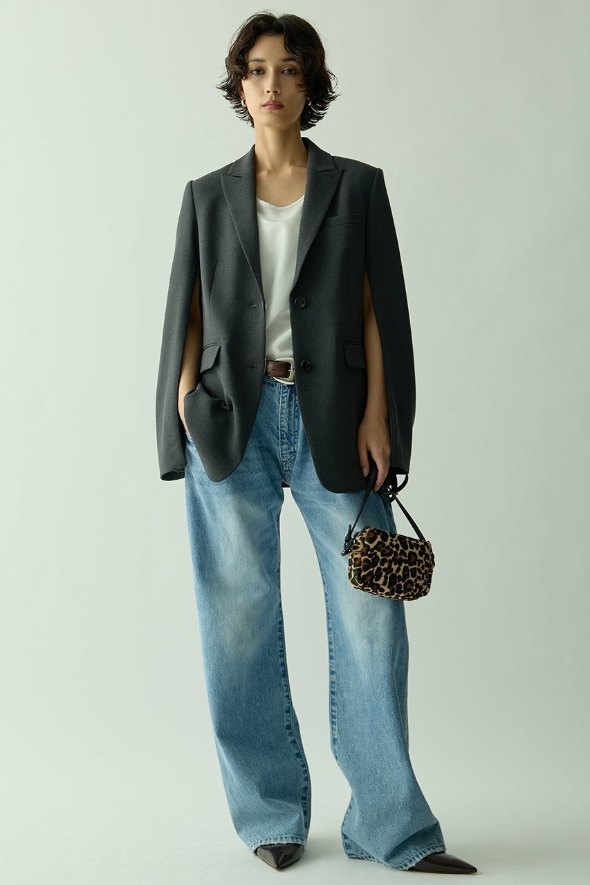 【ウィムガゼット/Whim Gazette】の【Drawing Numbers】ストレッチオックスピークドシングルジャケット 人気、トレンドファッション・服の通販 founy(ファニー) 　ファッション　Fashion　レディースファッション　Fashion for Women　アウター　Coat / Outerwear Collection　レディースジャケット・軽アウター　Jackets　おすすめ　Recommended / Our Picks　なめらか　Smooth, Silky Texture　イタリア　Italy　ジャケット　Jacket, Outerwear　ストレッチ　Stretch, Stretchy Fabric　スリット　Slit, Slit Detail　セットアップ　Set-Up, Coordinated Outfit　デコルテ　Décolleté, Neckline　ポンチョ　Poncho, Cape Style　エレガント 上品　Elegant　other-4|ID: prp329100004717888 ipo3291000000035833910