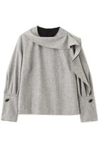 【アドーア/ADORE】のトップヘリンボーンブラウス 人気、トレンドファッション・服の通販 founy(ファニー) ファッション Fashion レディースファッション Fashion for Women トップス・カットソー Cut & Sew Tops シャツ・ブラウス・オフィスカジュアル Elegant Blouses & Button-Ups アシンメトリー Asymmetrical Style スリーブ Sleeve, Long Sleeve / Short Sleeve ツイード Twill, Twill Weave ラッフル Ruffle, Frill ロング Long, Long-Length 新作・新入荷 New Arrivals / New In thumbnail グレー|ID: prp329100004717896 ipo3291000000034090692