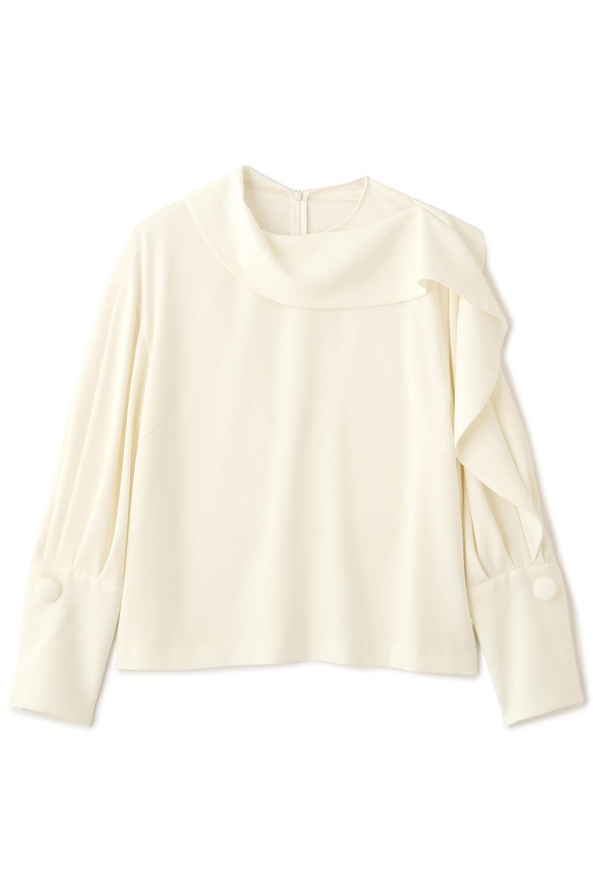 【アドーア/ADORE】のバックサテンジョーゼットブラウス 人気、トレンドファッション・服の通販 founy(ファニー) 　ファッション　Fashion　レディースファッション　Fashion for Women　トップス・カットソー　Cut & Sew Tops　シャツ・ブラウス・オフィスカジュアル　Elegant Blouses & Button-Ups　バッグ　Bags　アシンメトリー　Asymmetrical Style　カフス　Cuff Design　スリーブ　Sleeve, Long Sleeve / Short Sleeve　ドレープ　Drape, Draping Fabric　バランス　Balance, Style Balance　ラッフル　Ruffle, Frill　ロング　Long, Long-Length　エレガント 上品　Elegant　新作・新入荷　New Arrivals / New In　 other-1|ID: prp329100004717898 ipo3291000000034090704