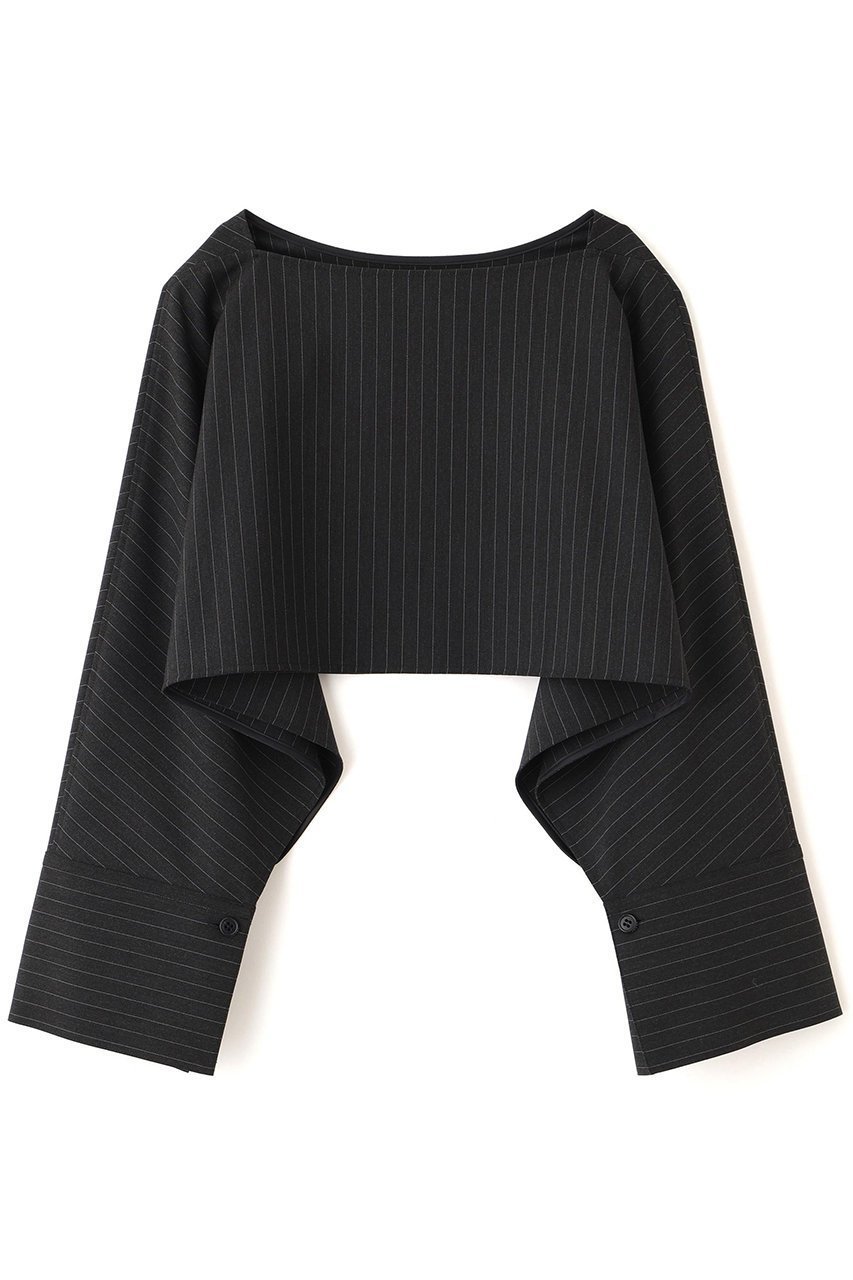 【アドーア/ADORE】の2WAYストライプブラウス インテリア・キッズ・メンズ・レディースファッション・服の通販 founy(ファニー) 　ファッション　Fashion　レディースファッション　Fashion for Women　トップス・カットソー　Cut & Sew Tops　シャツ・ブラウス・オフィスカジュアル　Elegant Blouses & Button-Ups　ジャケット　Jacket, Outerwear　ストライプ　Stripe, Striped Pattern　スリーブ　Sleeve, Long Sleeve / Short Sleeve　ドレープ　Drape, Draping Fabric　マニッシュ　Mannish, Boyish　ロング　Long, Long-Length　新作・新入荷　New Arrivals / New In　グレー|ID: prp329100004717899 ipo3291000000034090710