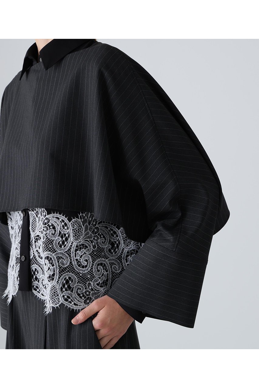 【アドーア/ADORE】の2WAYストライプブラウス 人気、トレンドファッション・服の通販 founy(ファニー) 　ファッション　Fashion　レディースファッション　Fashion for Women　トップス・カットソー　Cut & Sew Tops　シャツ・ブラウス・オフィスカジュアル　Elegant Blouses & Button-Ups　ジャケット　Jacket, Outerwear　ストライプ　Stripe, Striped Pattern　スリーブ　Sleeve, Long Sleeve / Short Sleeve　ドレープ　Drape, Draping Fabric　マニッシュ　Mannish, Boyish　ロング　Long, Long-Length　新作・新入荷　New Arrivals / New In　other-7|ID: prp329100004717899 ipo3291000000034090720